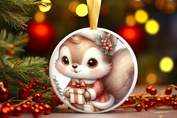 Round Christmas Ornament Sublimation|Clipart