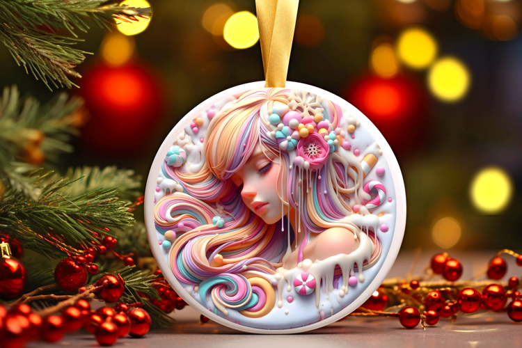 Round Christmass Ornament Sublimation|Clipart