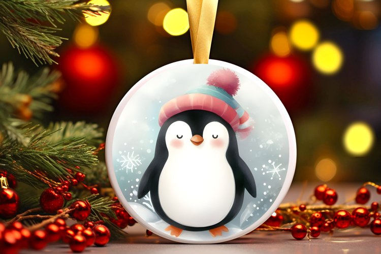Round Christmas Ornament Sublimation|Clipart example image 1