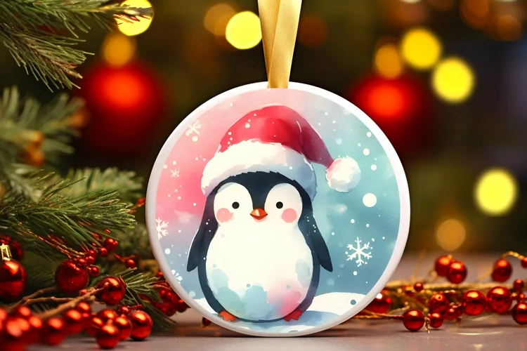 Round Christmas Ornament Sublimation|Clipart