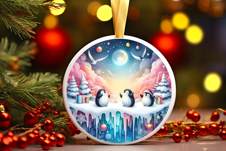 Round Christmass Ornament Sublimation|Clipart