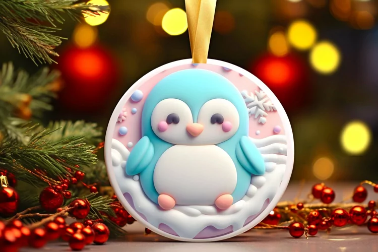 Round Christmas Ornament Sublimation|Clipart