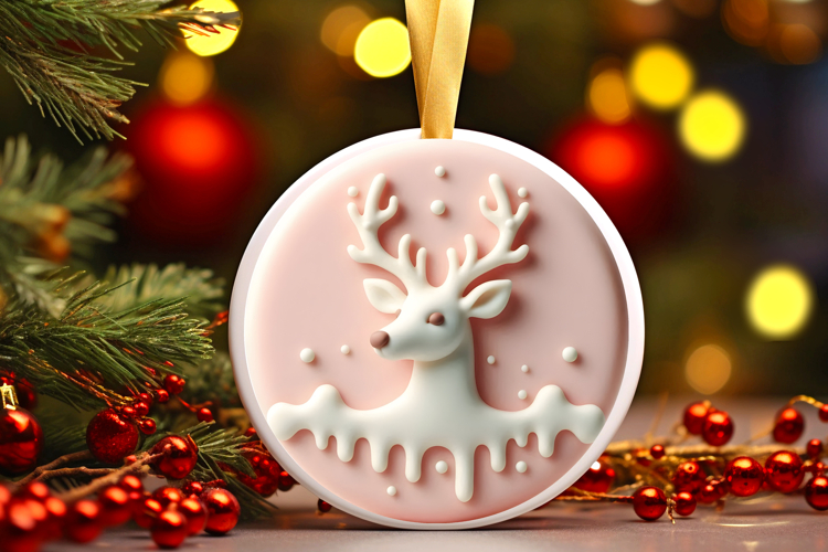 Round Christmass Ornament Sublimation|Clipart