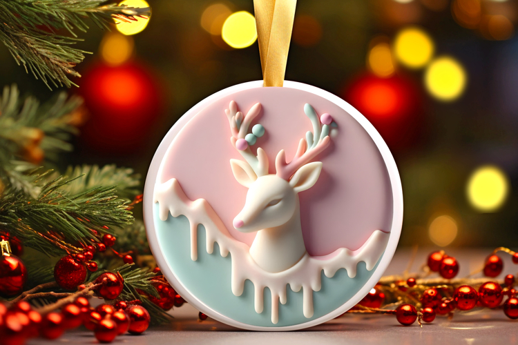 Round Christmass Ornament Sublimation|Clipart