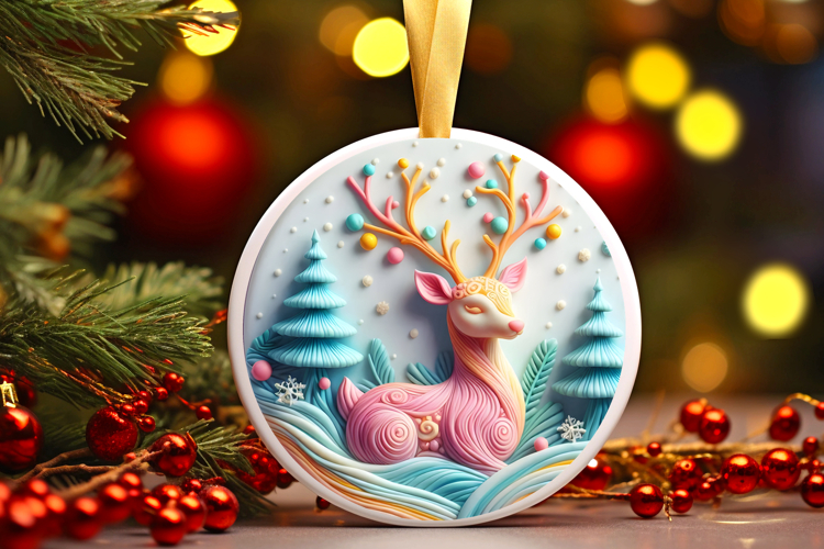 Round Christmass Ornament Sublimation|Clipart