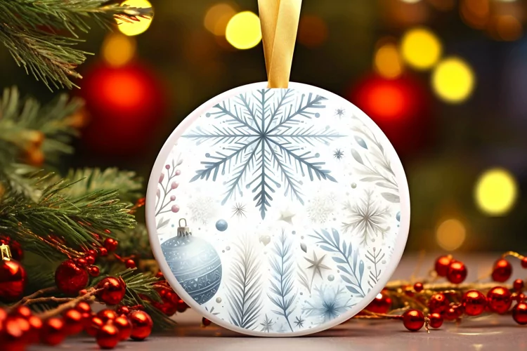 Round Christmas Ornament Sublimation|Clipart
