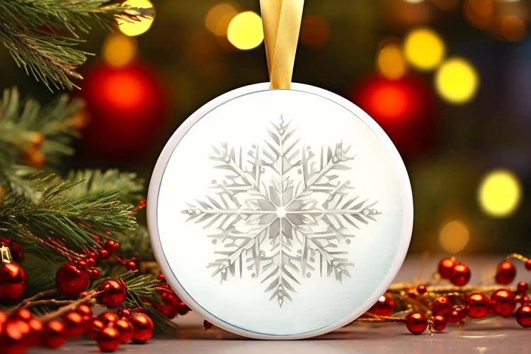 Round Christmas Ornament Sublimation|Clipart