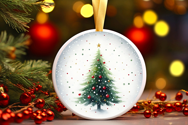 Round Christmass Ornament Sublimation|Clipart