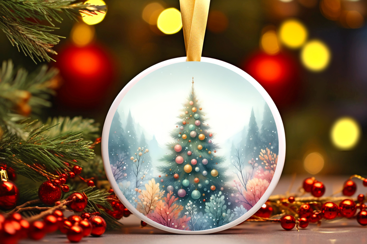 Round Christmass Ornament Sublimation|Clipart