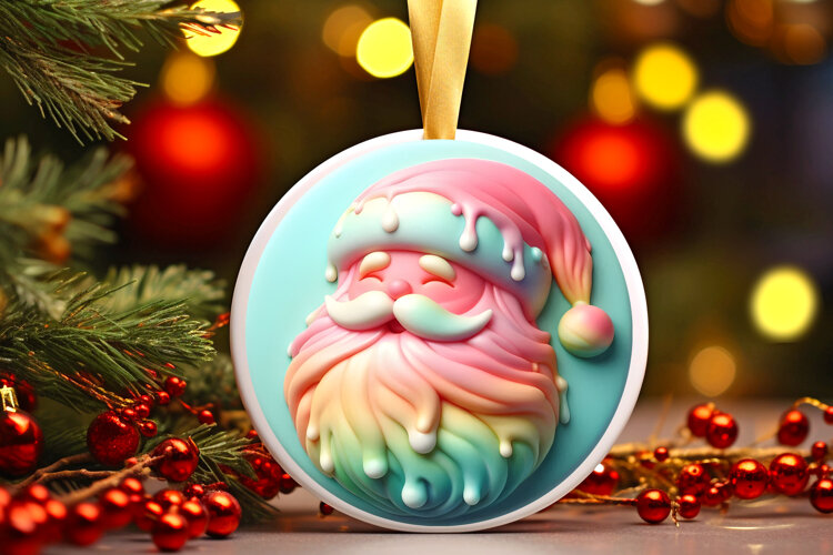 Round Christmass Ornament Sublimation|Clipart example image 1