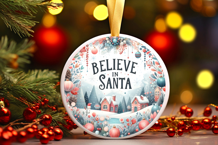 Round Christmass Ornament Sublimation|Clipart
