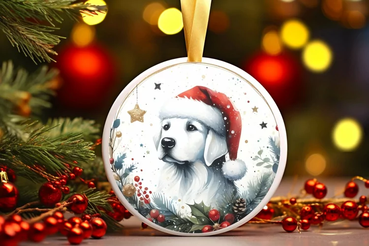 Round Christmas Ornament Sublimation|Clipart