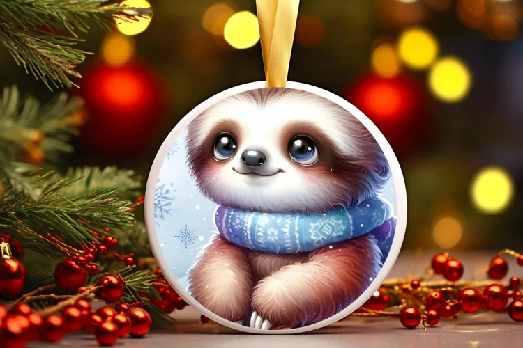 Round Christmas Ornament Sublimation|Clipart
