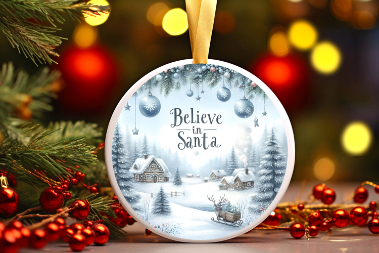 Round Christmass Ornament Sublimation|Clipart