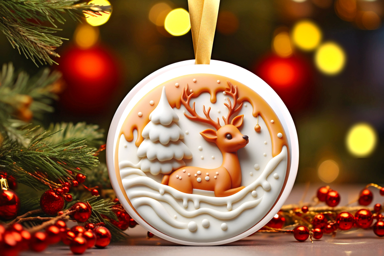Round Christmass Ornament Sublimation|Clipart