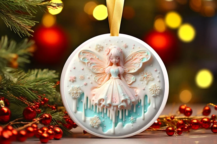 Round Christmas Ornament Sublimation|Clipart