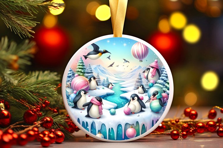 Round Christmas Ornament Sublimation|Clipart example image 1