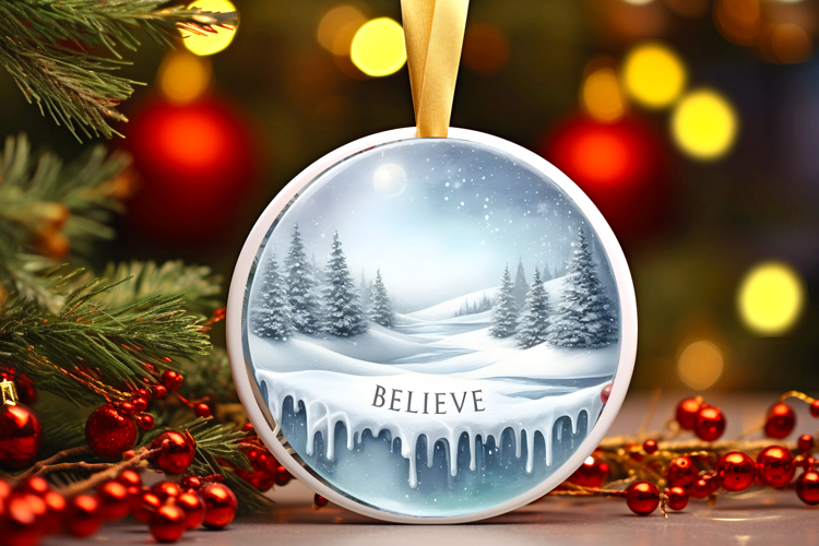 Round Christmass Ornament Sublimation|Clipart