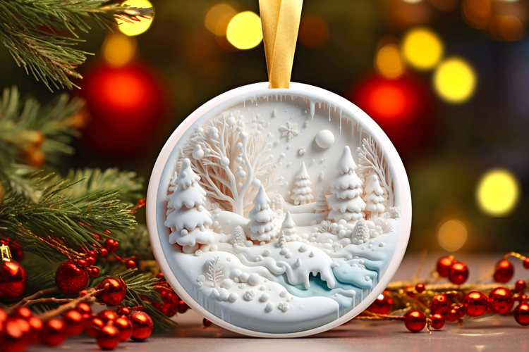 Round Christmass Ornament Sublimation|Clipart