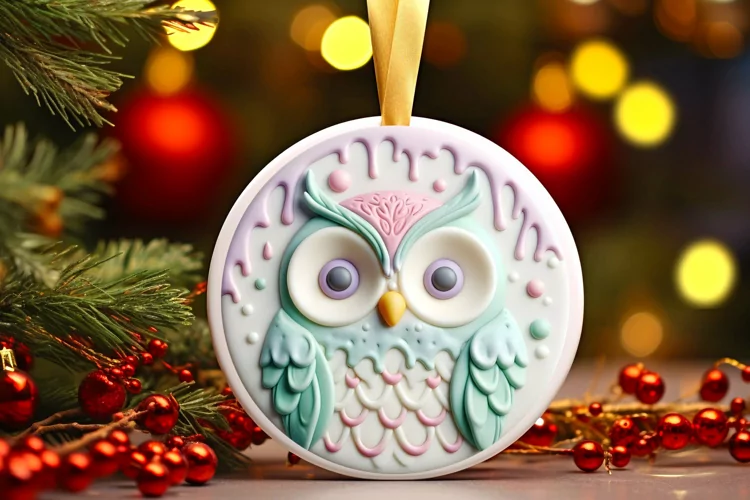 Round Christmas Ornament Sublimation|Clipart