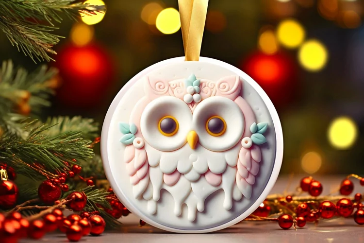 Round Christmas Ornament Sublimation|Clipart