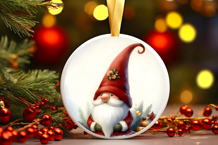 Round Christmas Ornament Sublimation|Clipart