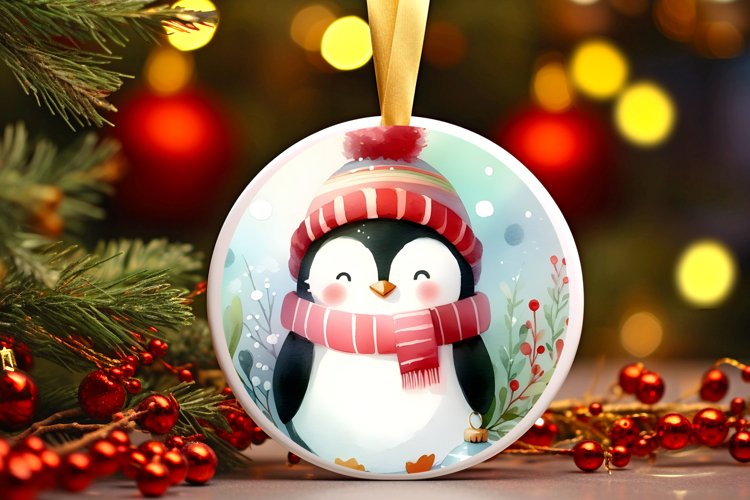 Round Christmas Ornament Sublimation|Clipart example image 1