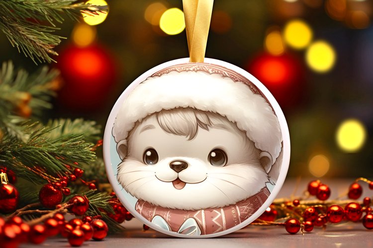 Round Christmas Ornament Sublimation|Clipart example image 1