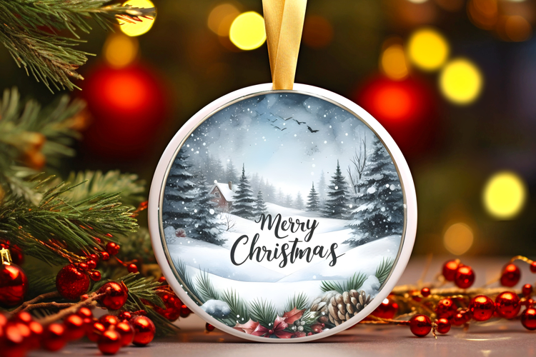 Round Christmass Ornament Sublimation|Clipart