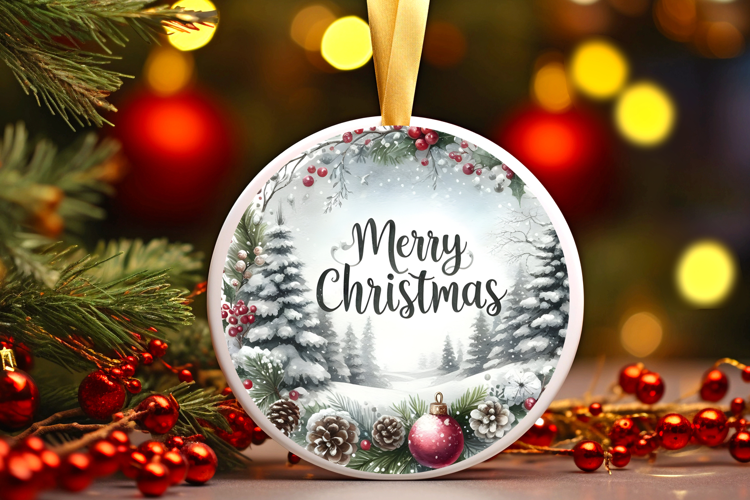 Round Christmass Ornament Sublimation|Clipart