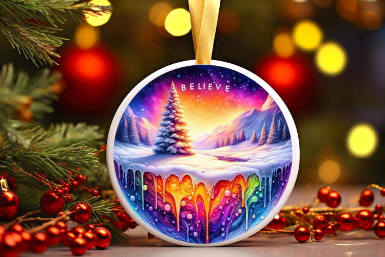 Round Christmass Ornament Sublimation|Clipart