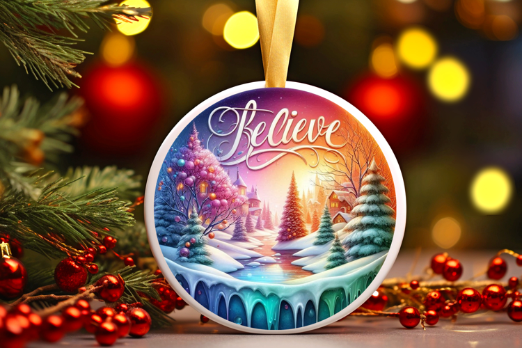 Round Christmass Ornament Sublimation|Clipart