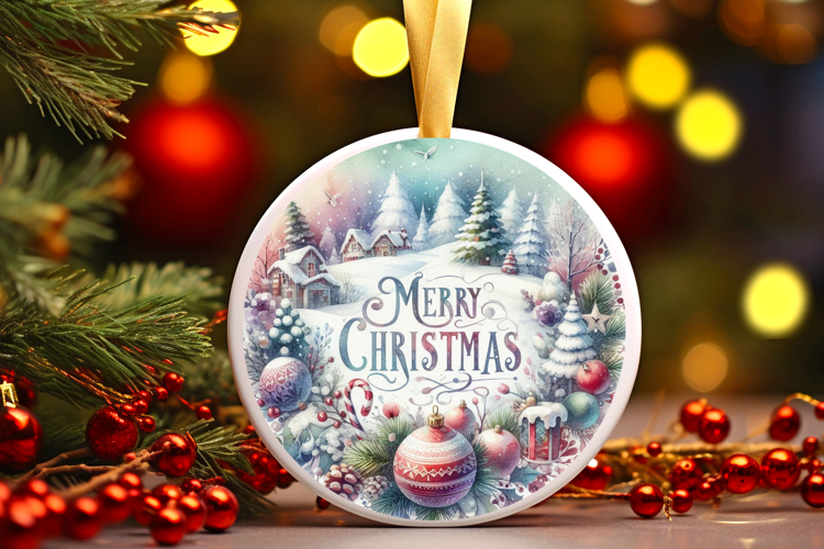 Round Christmass Ornament Sublimation|Clipart