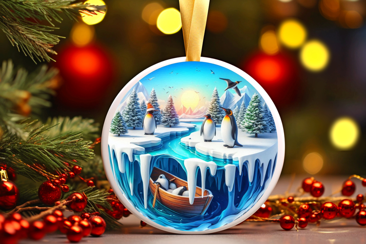 Round Christmass Ornament Sublimation|Clipart