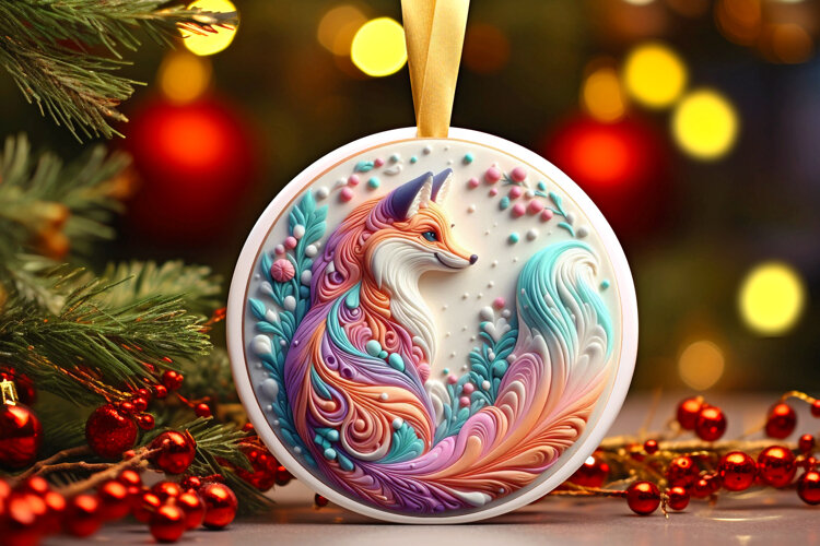 Round Christmass Ornament Sublimation|Clipart example image 1