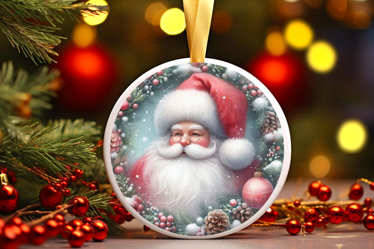 Round Christmass Ornament Sublimation|Clipart example image 1