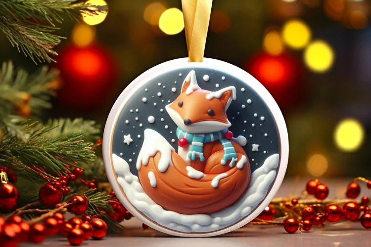 Round Christmas Ornament Sublimation|Clipart