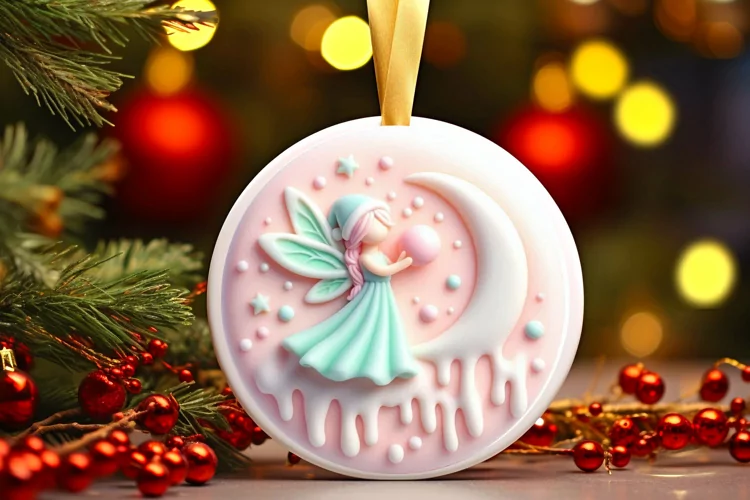 Round Christmas Ornament Sublimation|Clipart