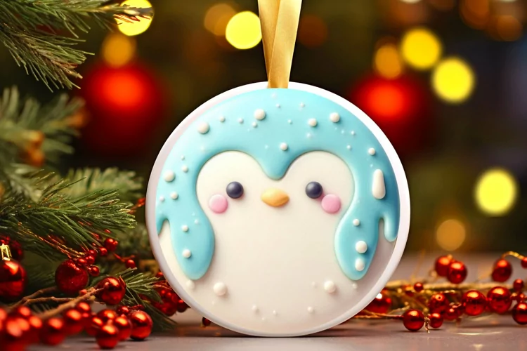 Round Christmas Ornament Sublimation|Clipart