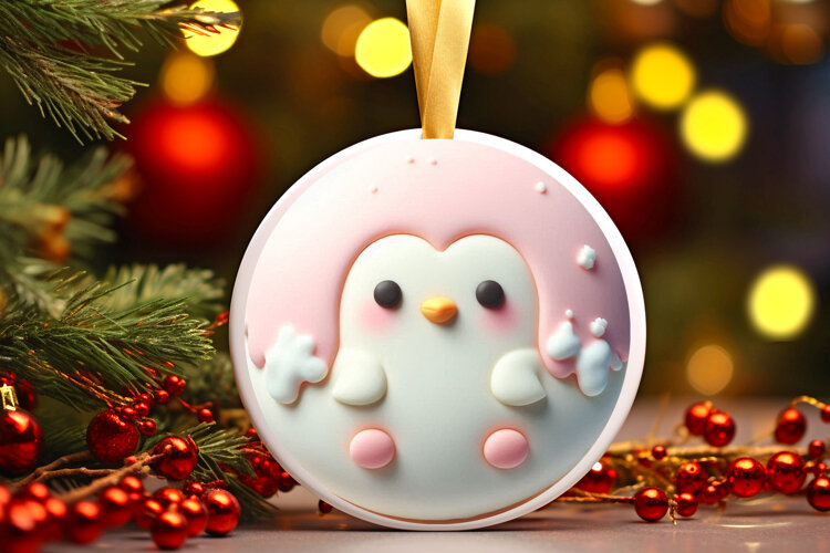 Round Christmass Ornament Sublimation|Clipart example image 1