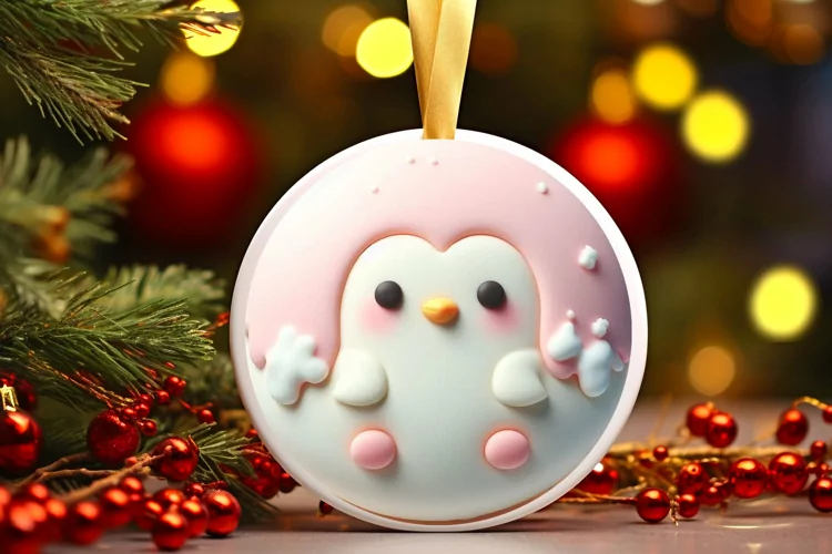 Round Christmas Ornament Sublimation|Clipart