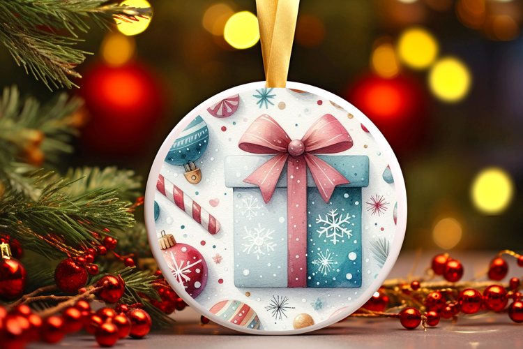 Round Christmass Ornament Sublimation|Clipart
