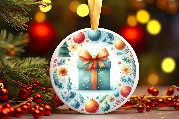 Round Christmass Ornament Sublimation|Clipart