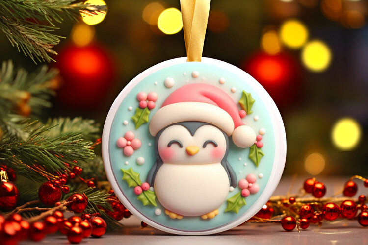 Round Christmass Ornament Sublimation|Clipart example image 1