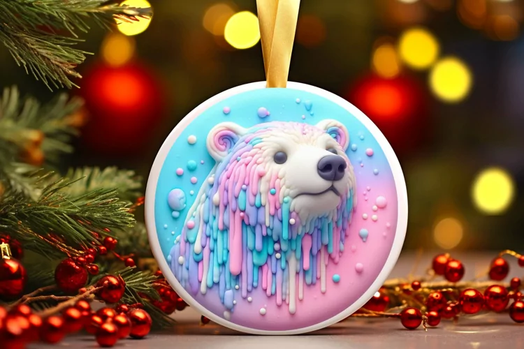 Round Christmas Ornament Sublimation|Clipart