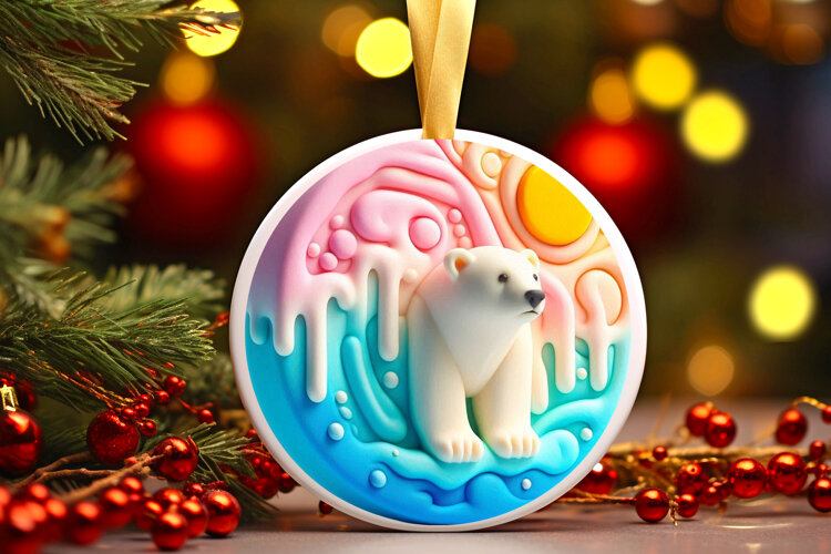 Round Christmass Ornament Sublimation|Clipart example image 1