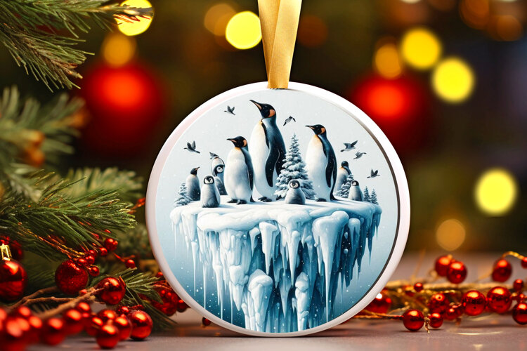 Round Christmass Ornament Sublimation|Clipart example image 1