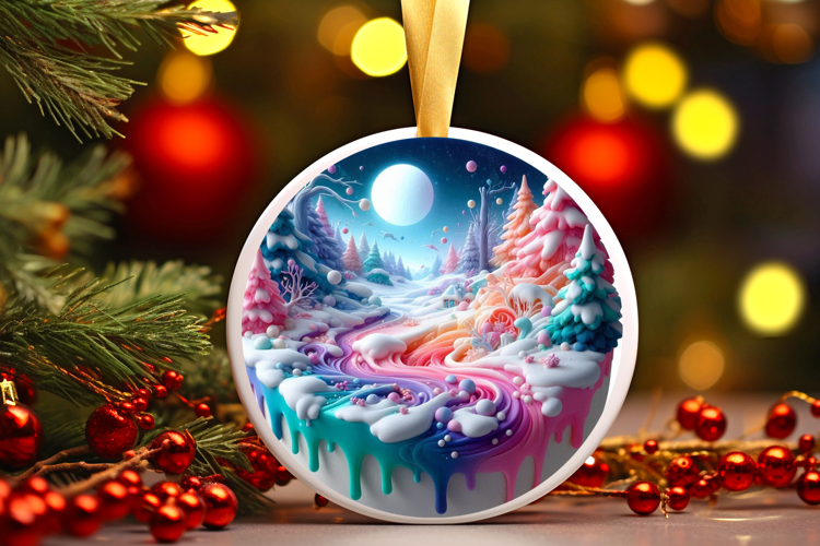 Round Christmass Ornament Sublimation|Clipart