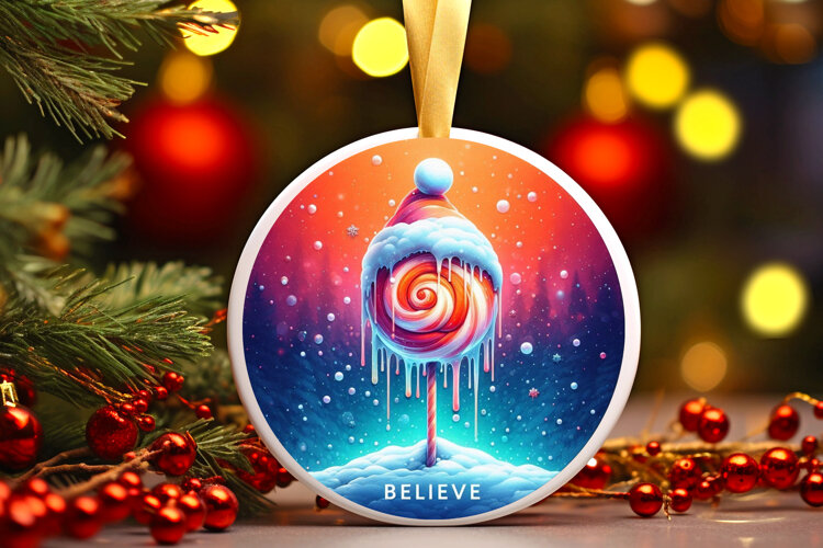 Round Christmass Ornament Sublimation|Clipart example image 1