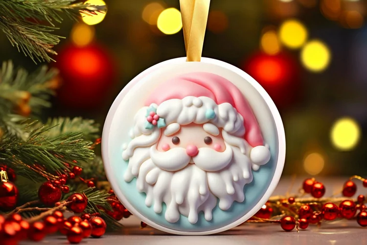 Round Christmas Ornament Sublimation|Clipart